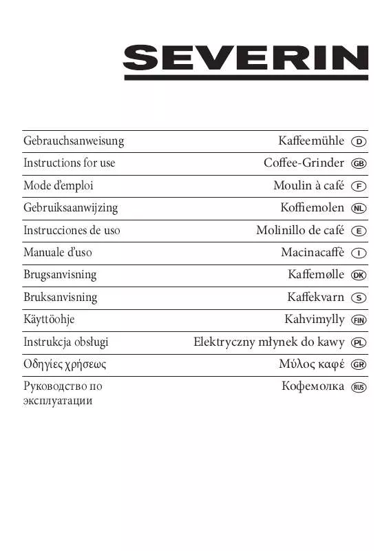 Mode d'emploi SEVERIN KM 3873