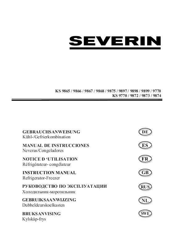 Mode d'emploi SEVERIN KS 9774