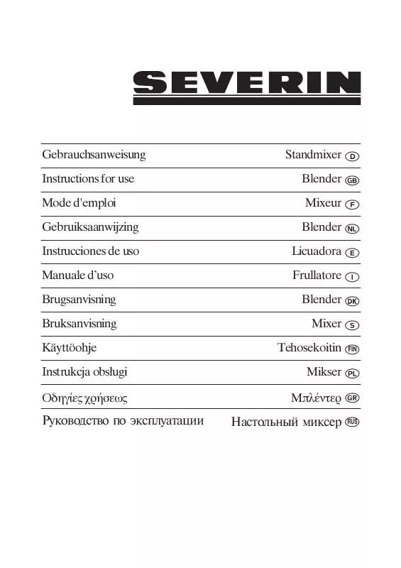 Mode d'emploi SEVERIN SM 3717