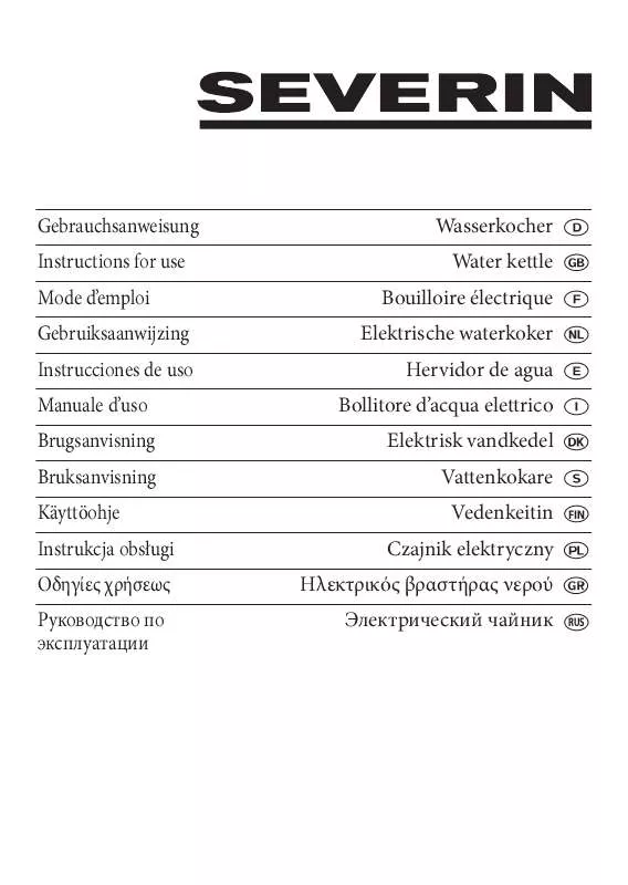 Mode d'emploi SEVERIN WK 3336