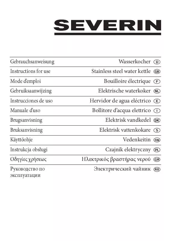 Mode d'emploi SEVERIN WK 3369