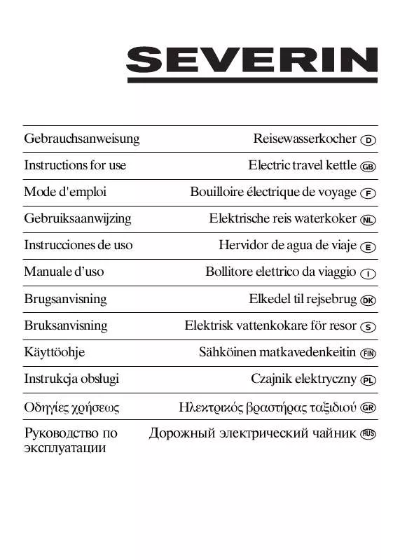 Mode d'emploi SEVERIN WK 3644