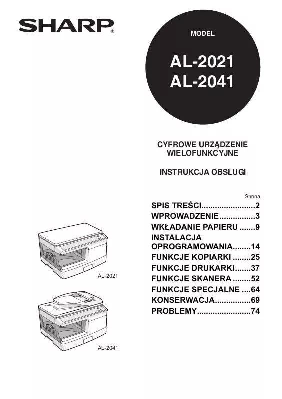 Mode d'emploi SHARP AL-2041