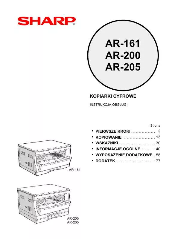 Mode d'emploi SHARP AR-161