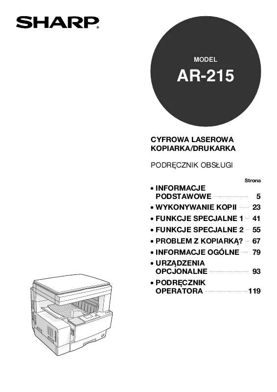 Mode d'emploi SHARP AR-215