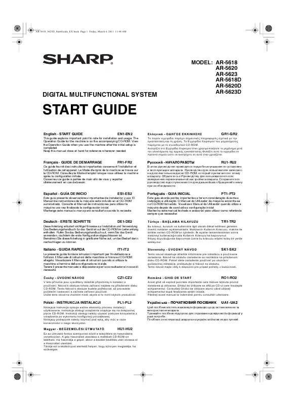 Mode d'emploi SHARP AR-5620