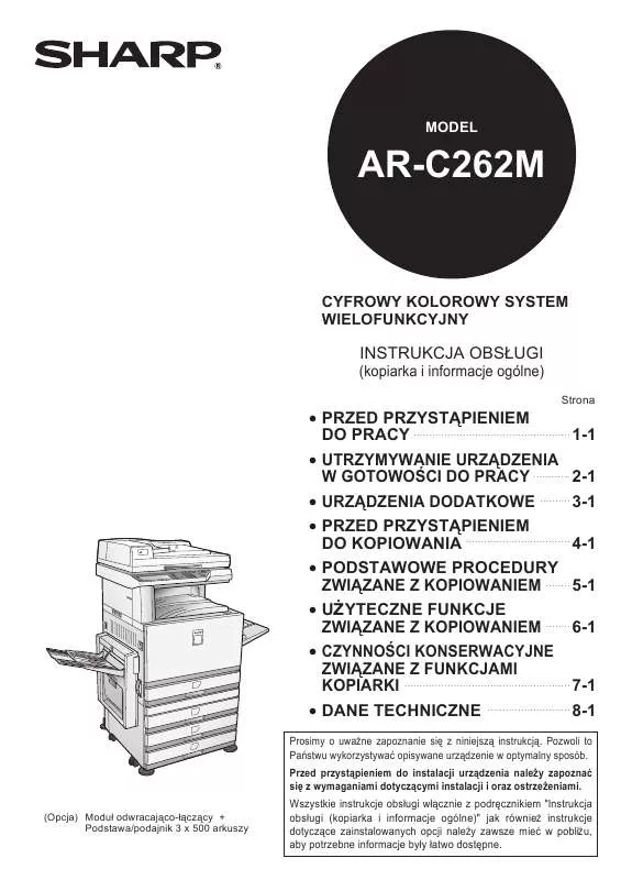 Mode d'emploi SHARP AR-C262M