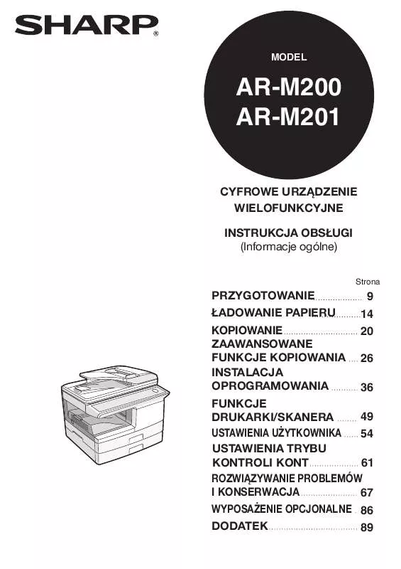 Mode d'emploi SHARP AR-M200