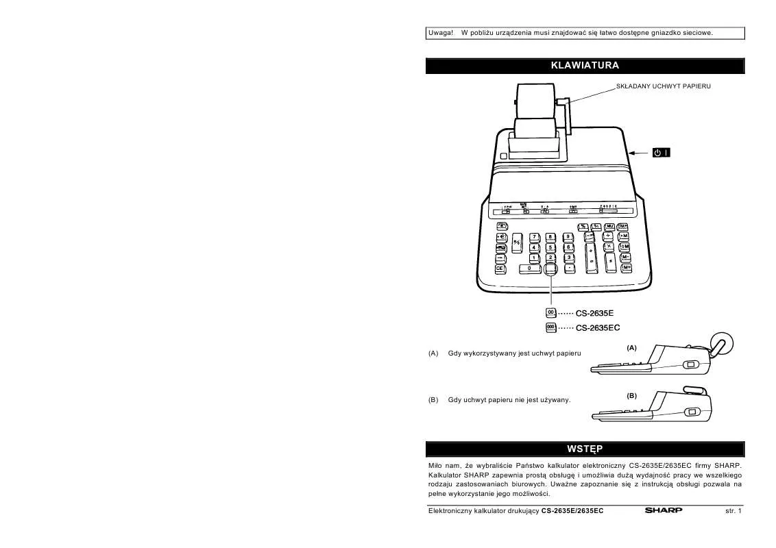 Mode d'emploi SHARP CS-2635C