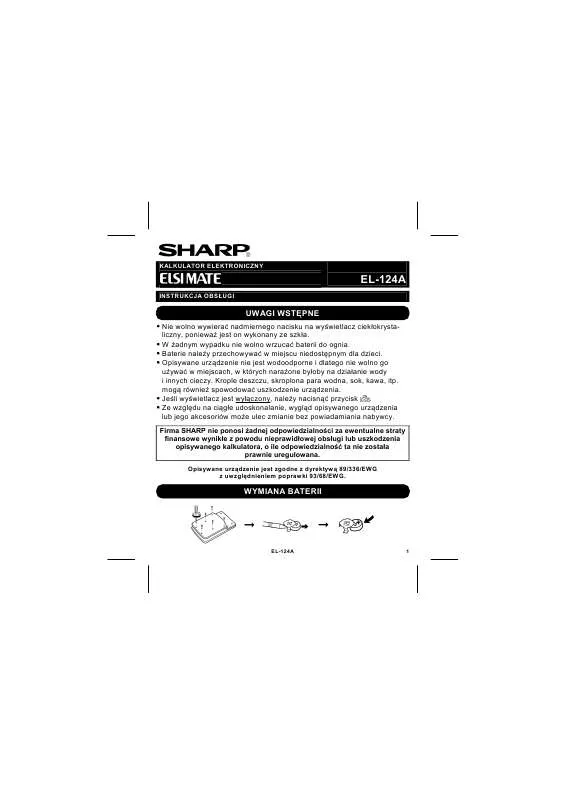 Mode d'emploi SHARP EL-124A