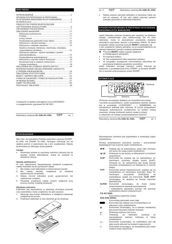 Mode d'emploi SHARP EL-546L