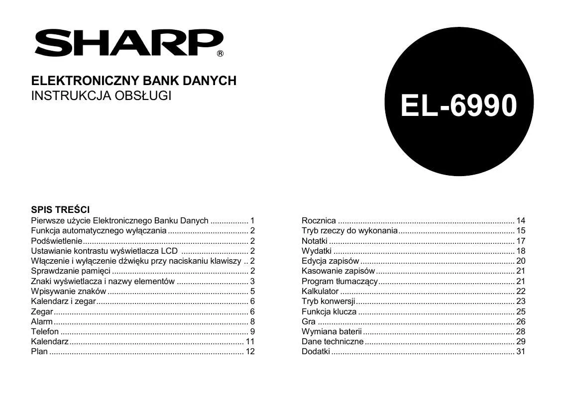 Mode d'emploi SHARP EL-6990