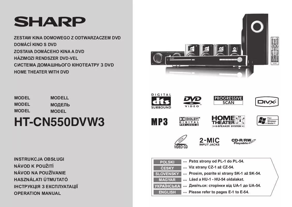 Mode d'emploi SHARP HT-CN550DVW3