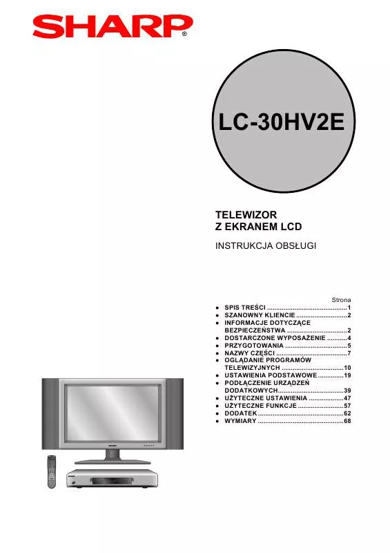 Mode d'emploi SHARP LC-30HV2E