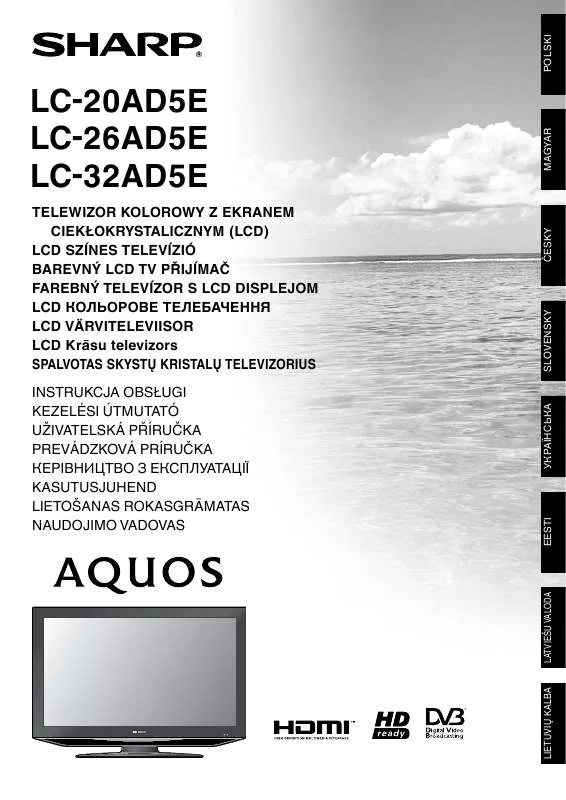 Mode d'emploi SHARP LC-32AD5E