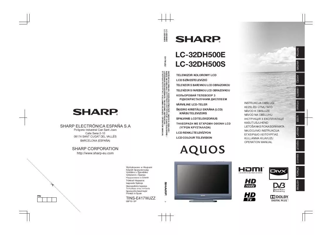 Mode d'emploi SHARP LC-32DH500E