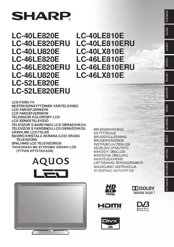 Mode d'emploi SHARP LC-40LE810E