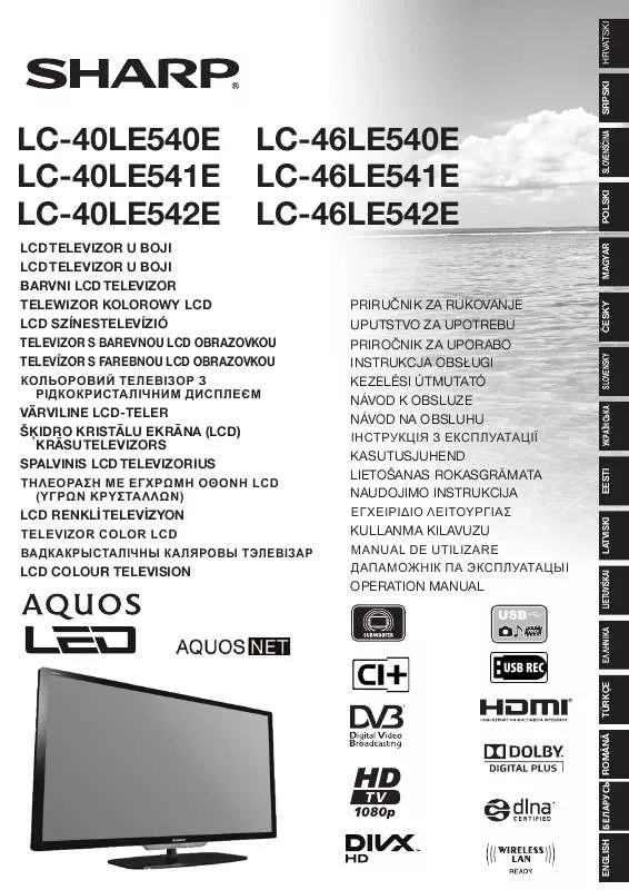 Mode d'emploi SHARP LC-46LE542E