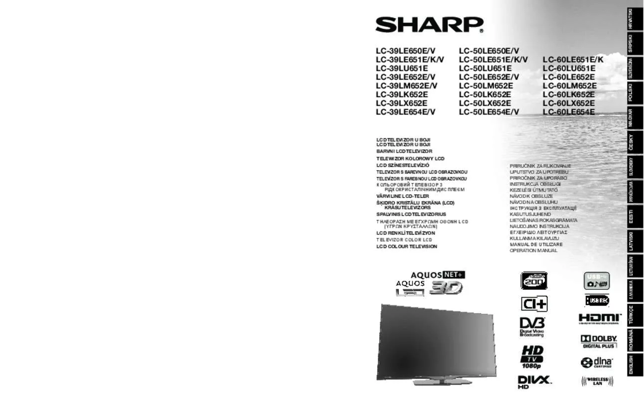 Mode d'emploi SHARP LC-XXL65XX