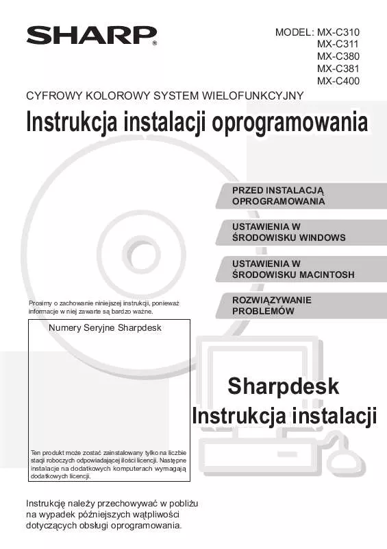 Mode d'emploi SHARP MX-C381