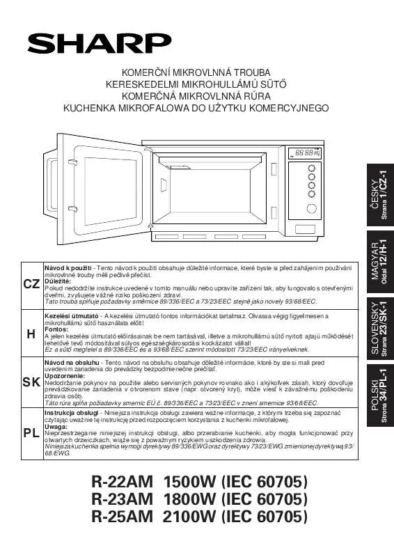 Mode d'emploi SHARP R-22AM