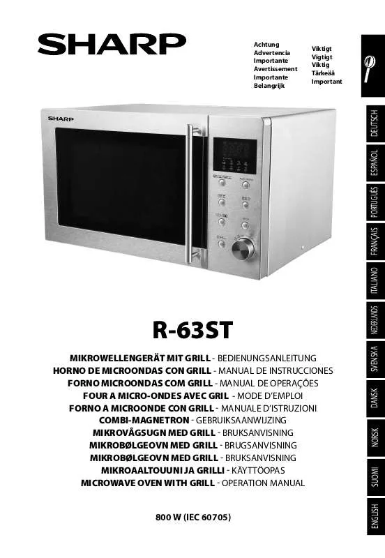 Mode d'emploi SHARP R-63ST