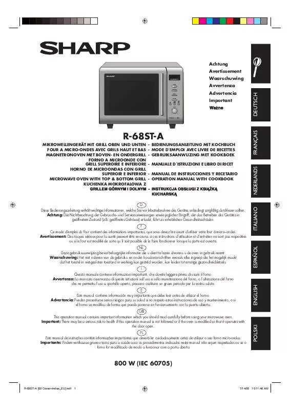 Mode d'emploi SHARP R-68ST-A