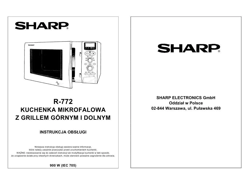 Mode d'emploi SHARP R-772