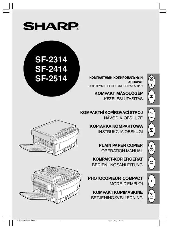 Mode d'emploi SHARP SF-2314