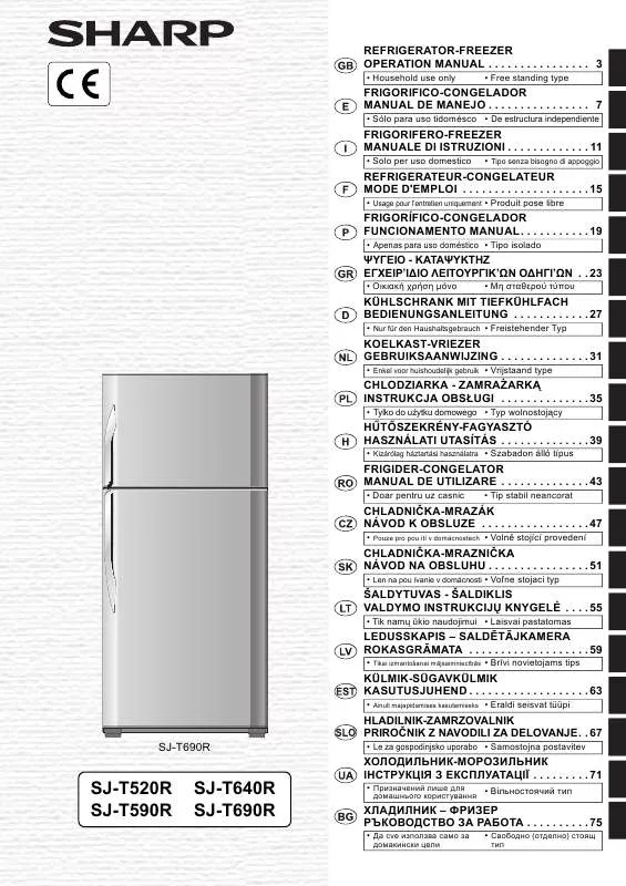 Mode d'emploi SHARP SJ-T520R