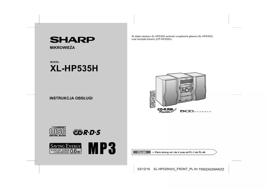 Mode d'emploi SHARP XL-HP535H