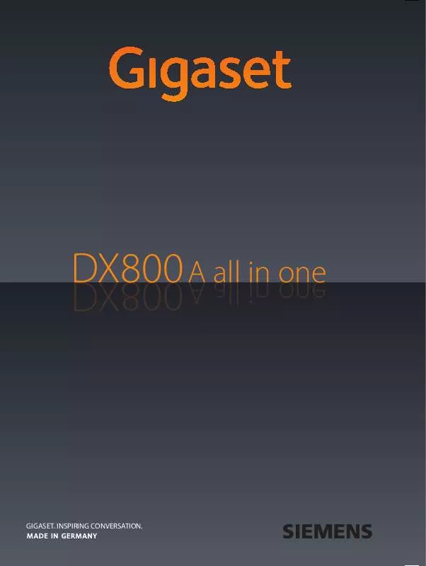Mode d'emploi SIEMENS GIGASET DX800A
