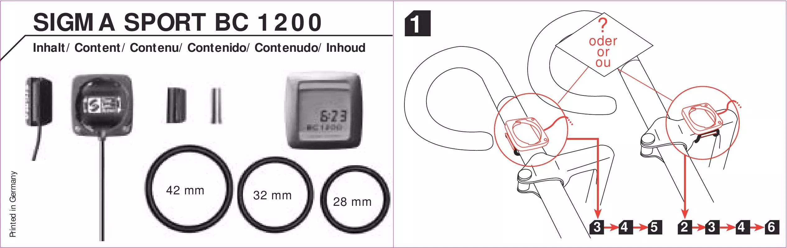 Mode d'emploi SIGMA SPORT BC 1200