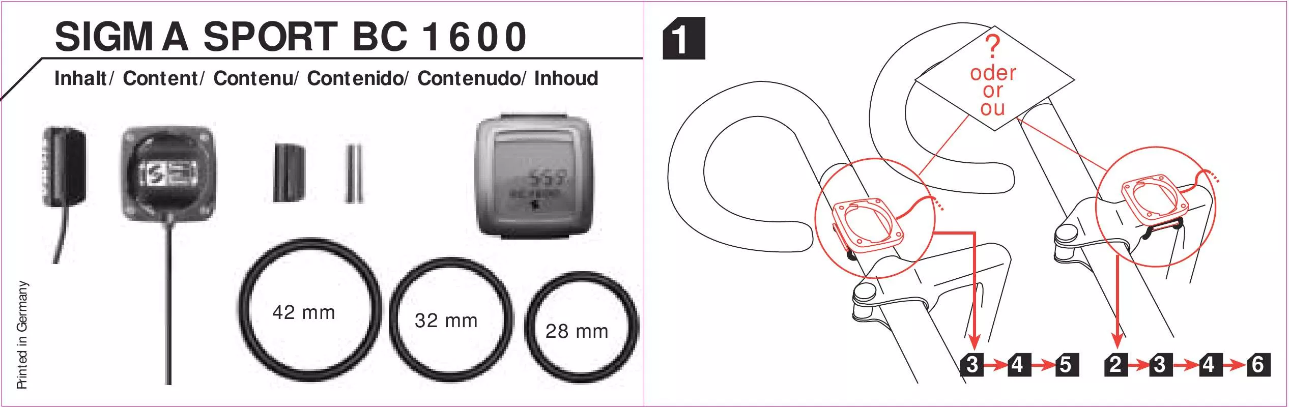 Mode d'emploi SIGMA SPORT BC 1600