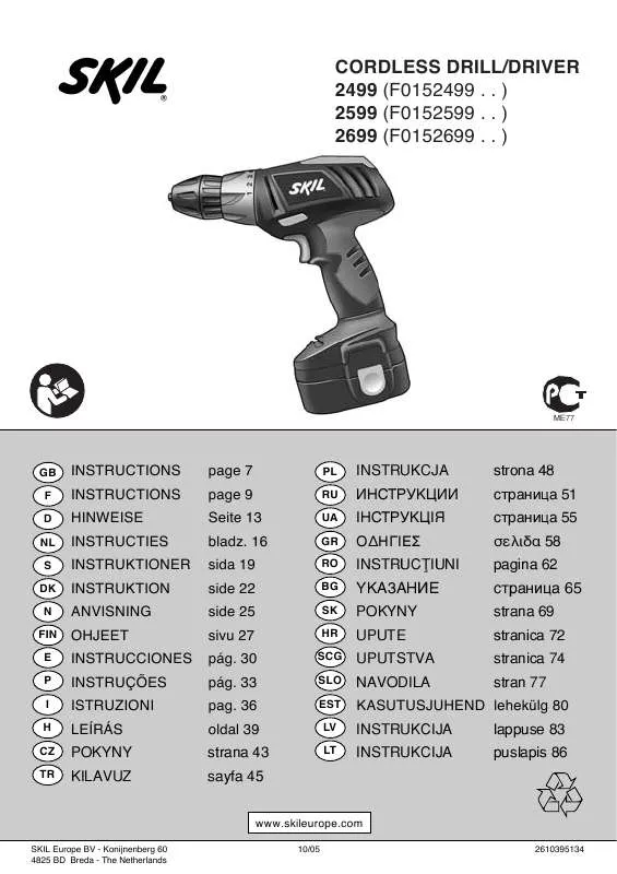 Mode d'emploi SKIL 2699