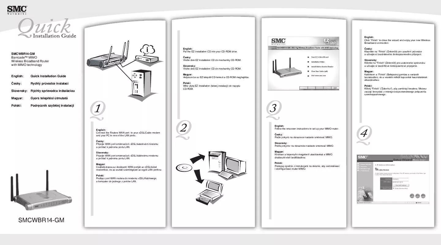 Mode d'emploi SMC WBR14-GM