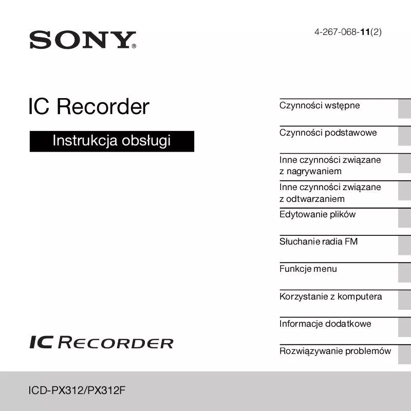 Mode d'emploi SONY ICD-PX312F