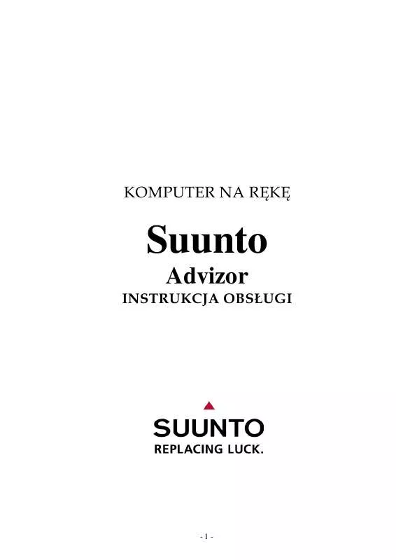 Mode d'emploi SUUNTO ADVIZOR