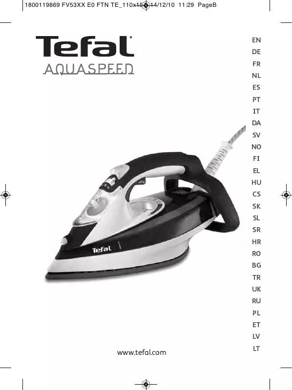 Mode d'emploi TEFAL AQUASPEED SUCCESSOR 30