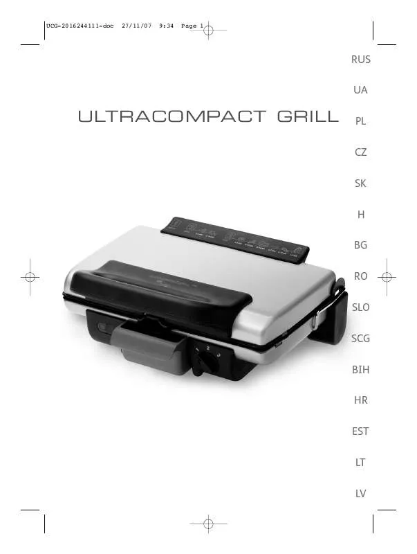 Mode d'emploi TEFAL GRILL ULTRACOMPACT