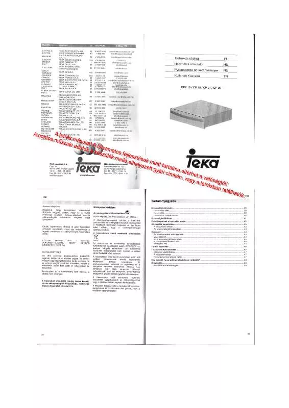 Mode d'emploi TEKA CP 21