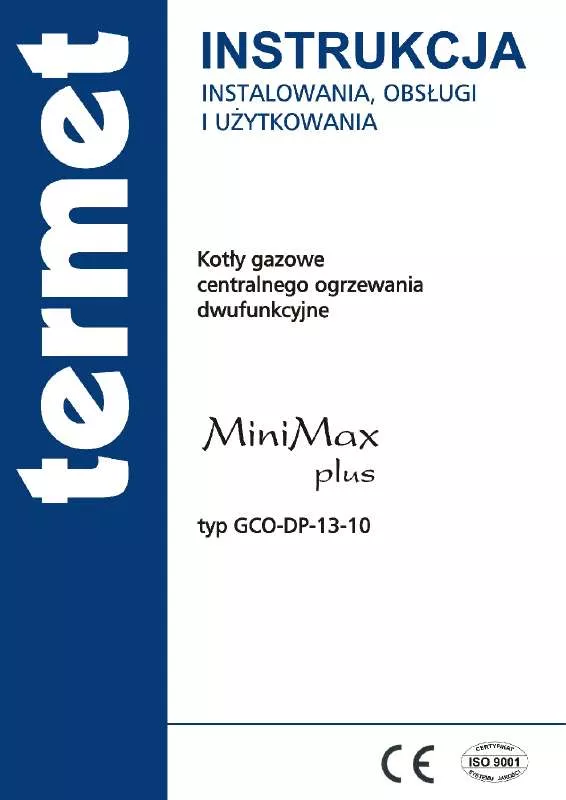 Mode d'emploi TERMET MINIMAX PLUS GCO-DP-13-10