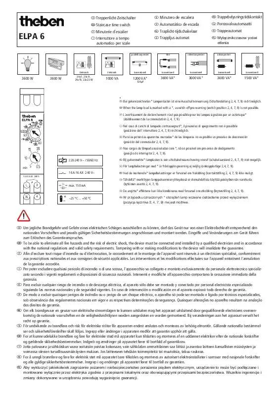 Mode d'emploi THEBEN ELPA 6