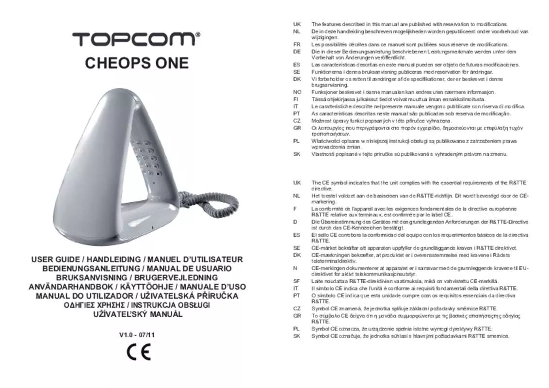 Mode d'emploi TOPCOM CHEOPS ONE