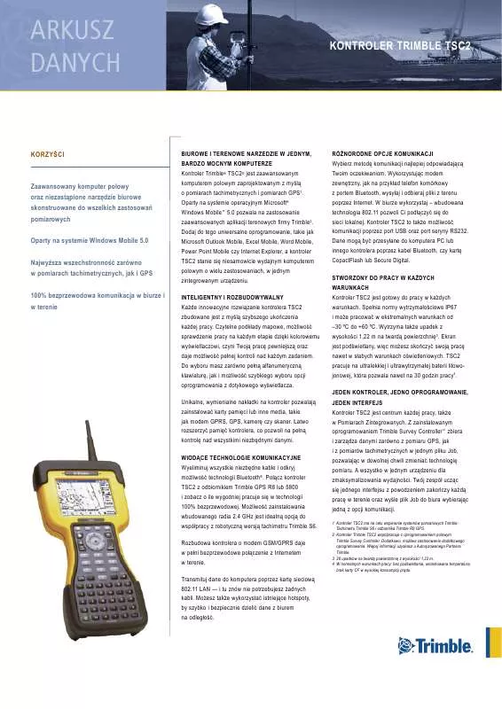 Mode d'emploi TRIMBLE TSC2