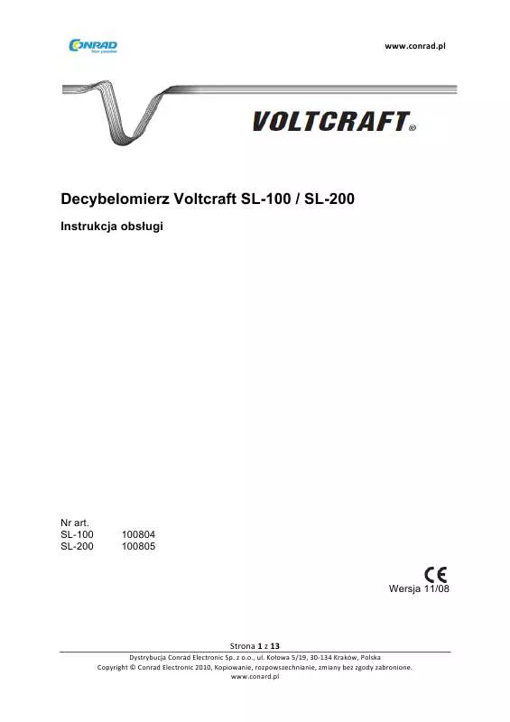Mode d'emploi VOLTCRAFT SL-200