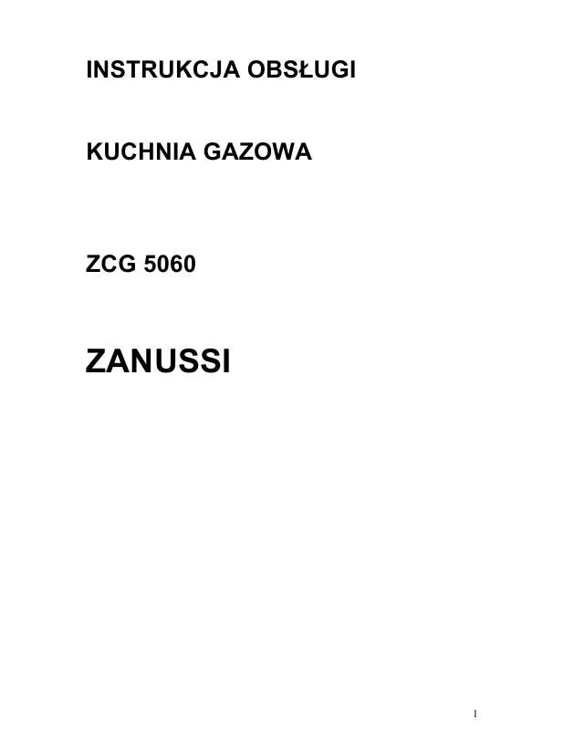 Mode d'emploi ZANUSSI ZCG5060