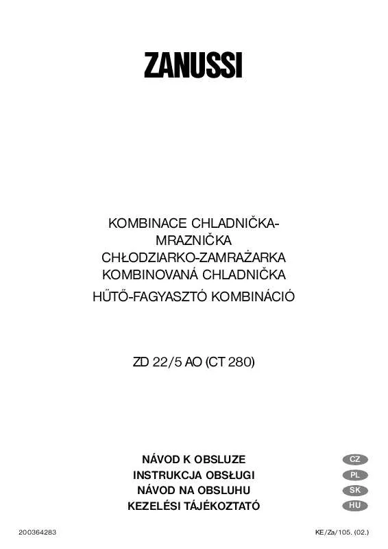 Mode d'emploi ZANUSSI ZD 22/5 AO