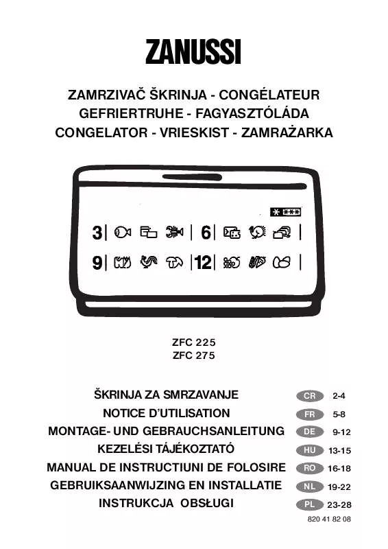 Mode d'emploi ZANUSSI ZFC225