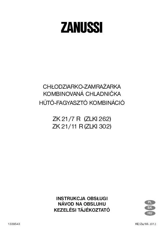 Mode d'emploi ZANUSSI ZK21/11R